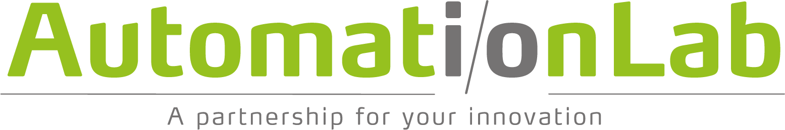 AutomationLab grønt og gråt logo med en undertekst med deres slogan